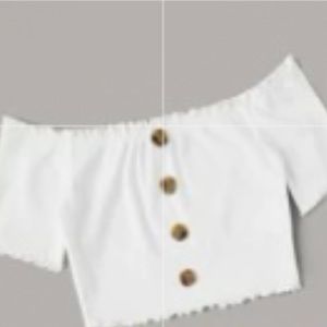 Lettuce Edge Bardot Top and Paperbag Waist Shorts Set